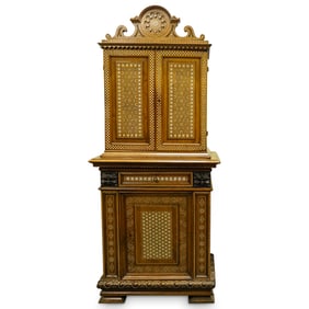 Antique Moorish Inlaid Wooden Cabinet