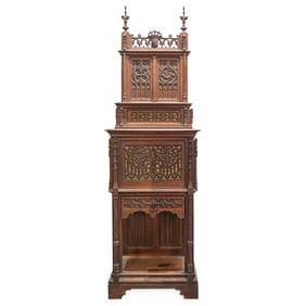 19th Century French Gothic Revival Two Tiered Cabinet
