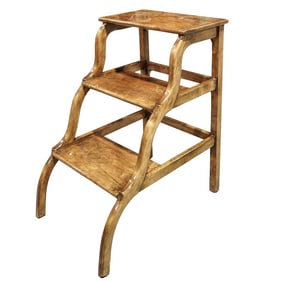 Vintage English Wooden Library Step Ladder