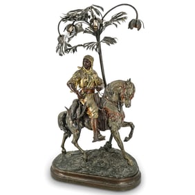 Ex-Christie's Emile Guillemin Orientalist Metal Sculptural Lamp