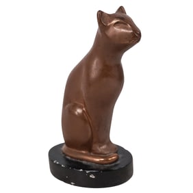 Floyd DeWitt (American, 1934-2021) Bronze Cat Sculpture