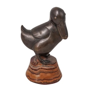 Georges Lavroff (Russian, 1895-1991) Art Deco Bronze Duck