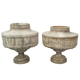 Pair of Mid Cent. Classical Cast Stone Urns