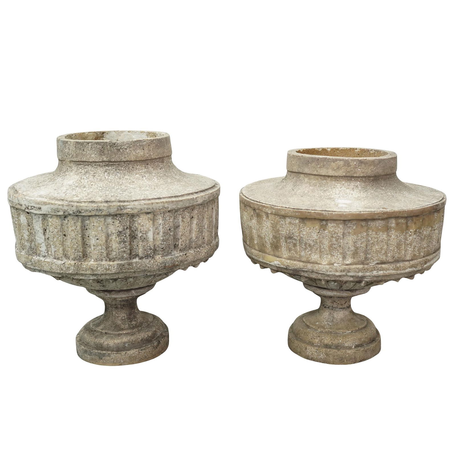 Pair of Mid Cent. Classical Cast Stone Urns (1 of 5)