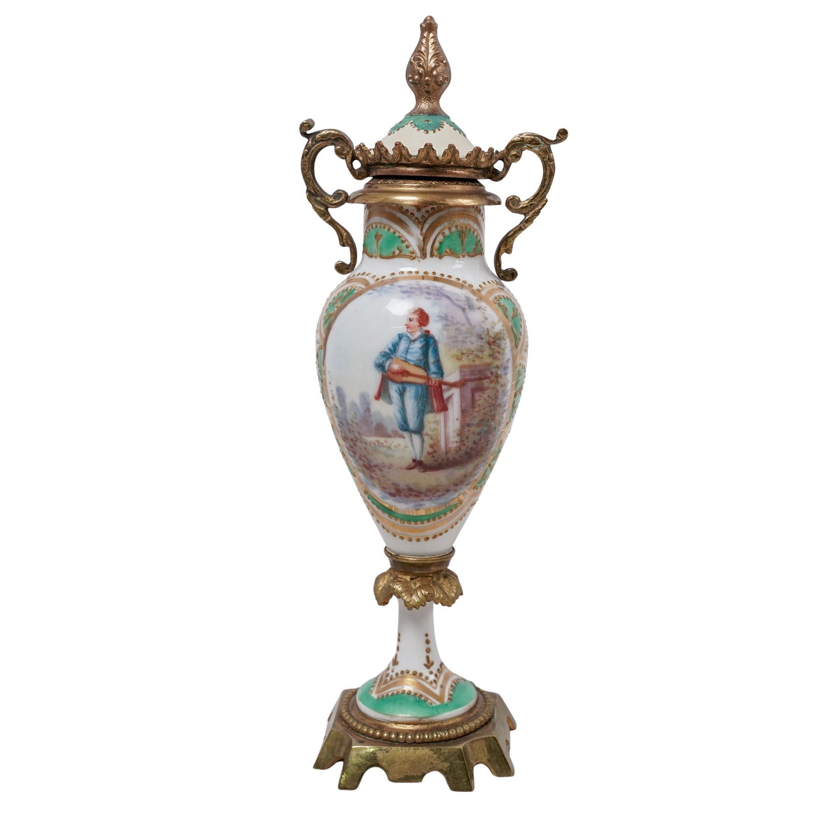 19th Cent. French Porcelain and Bronze Urn (1 of 3)