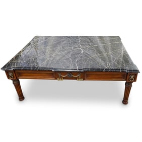 Henredon Mahogany Marble Top Coffee