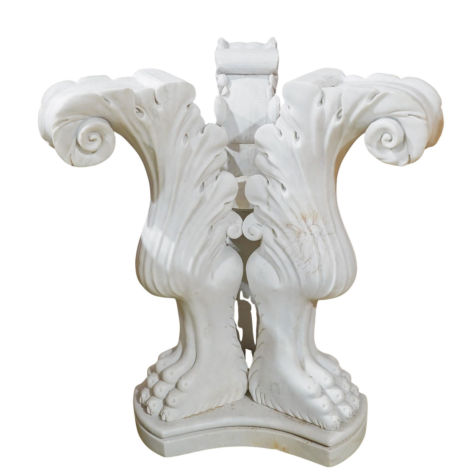 Italian White Marble Carved Pedestal Table Base (1 of 6)
