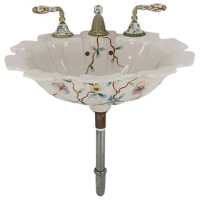 Sherle Wagner Chinoiserie Painted Sink Bowl