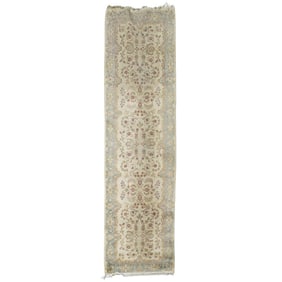 Indo Persian Floral Wool Runner Rug