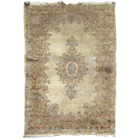 Persian Kerman Floral Wool Area Rug