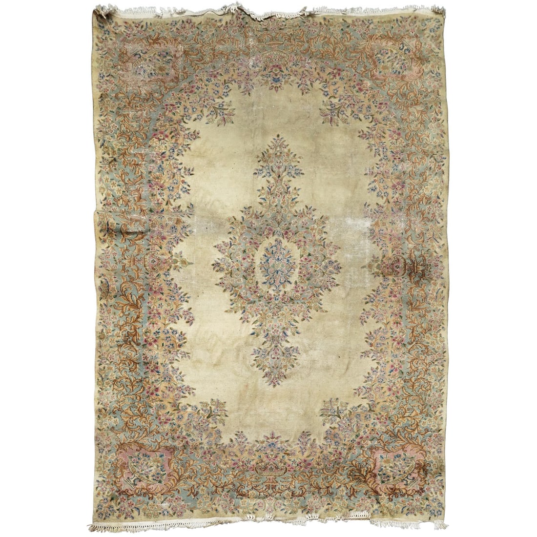 Persian Kerman Floral Wool Area Rug (1 of 6)