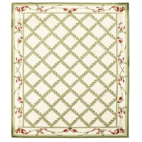 French Provincial Wool Floral Area Rug