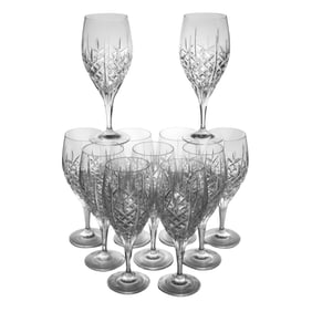 (11 pcs) Gorham "Gabrielle" Cut Crystal Wine Glasses