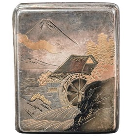 Japanese Meiji 950 Silver Gilt Cigarette Case