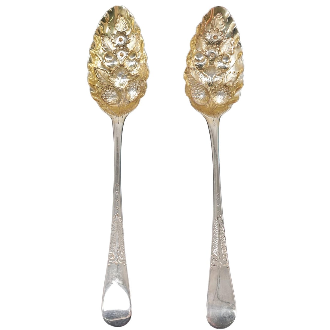 Pair of George III Sterling Silver Berry Serving Spoons (1 of 5)