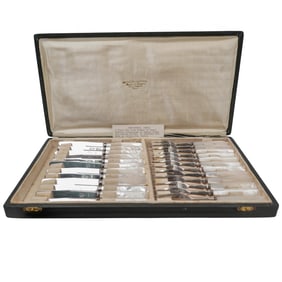 (24pc) Christofle MOP Dessert Cutlery Set In Original Box