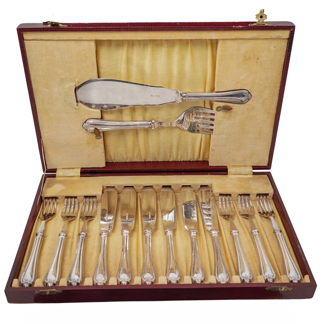 (14pc) Vintage Silver Plated Fish Cutlery Set In Fitted Case (1 of 7)