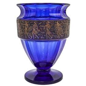Moser Karlsbad Cobalt Blue and Gilt Vase