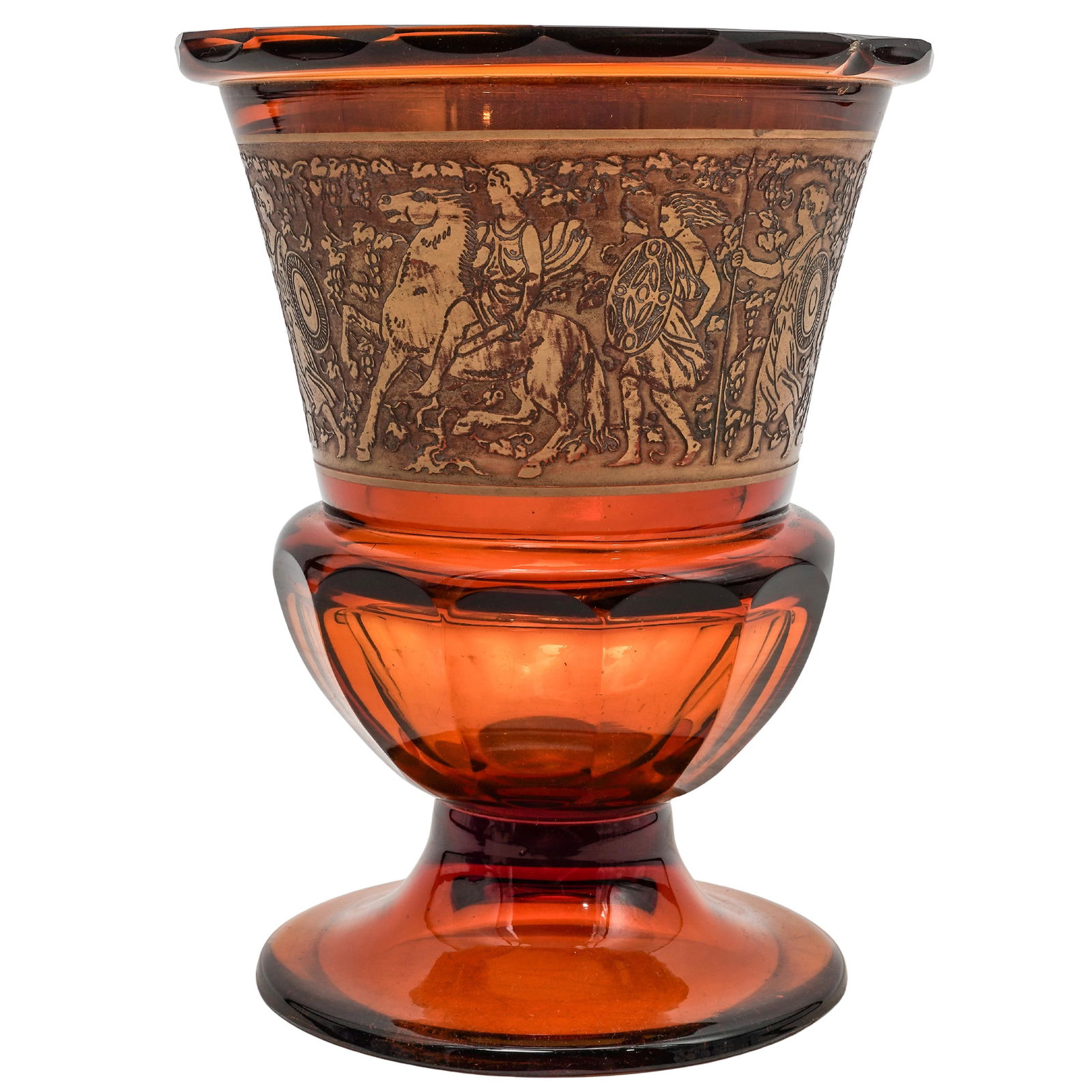 Moser Karlsbad Amber and Gilt Glass Vase (1 of 8)