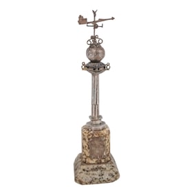 19th Cent. Miniature Silvered Weather Vane Desk Model
