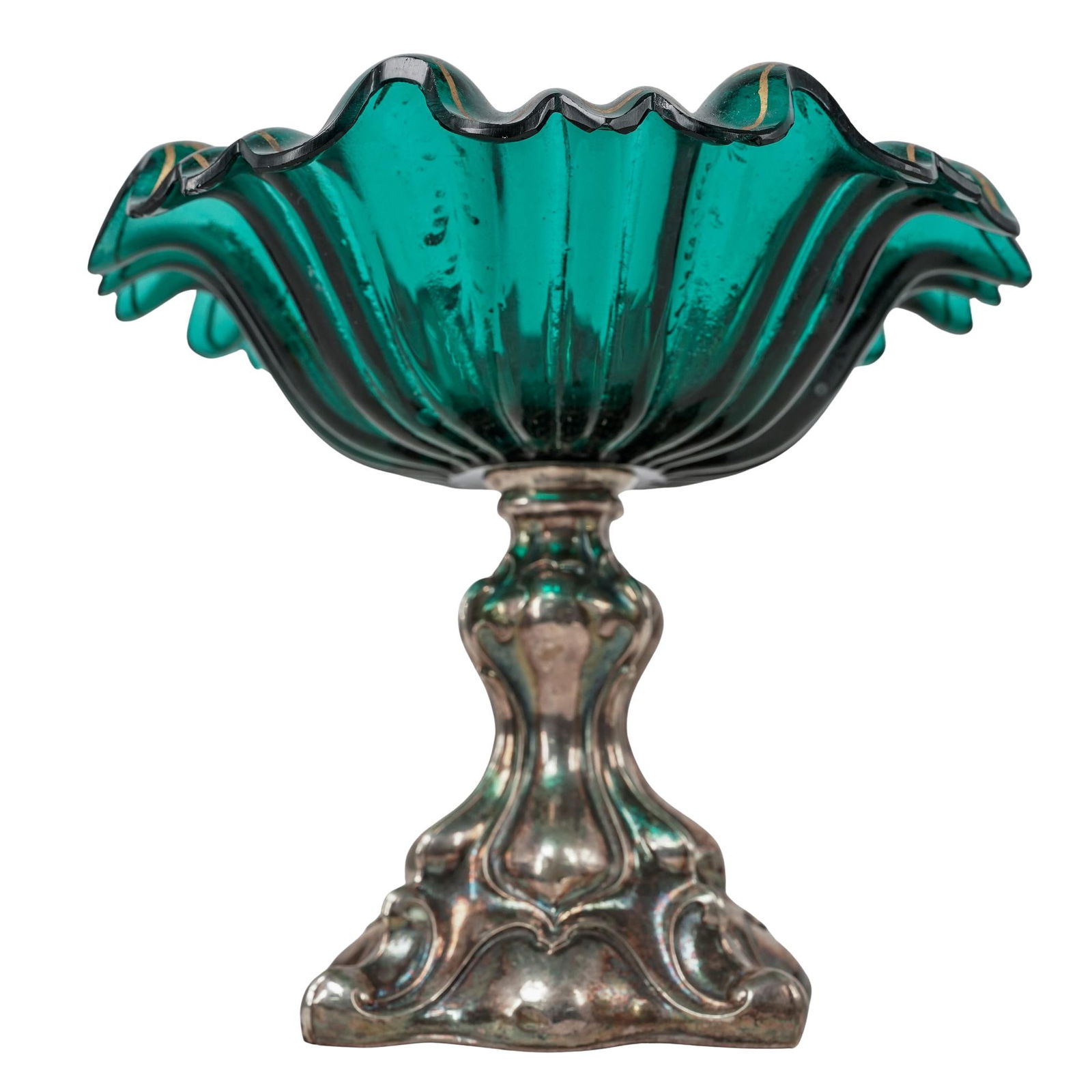 Vintage Silver and Gilt Glass Tazza (1 of 5)