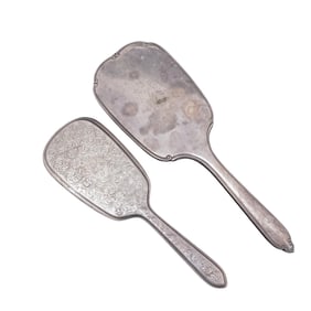 (2 pc) Antique Gorham & International Sterling Silver Hairbrush and Mirror