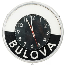 Mid-Century Bulova Black And White Wall Clock