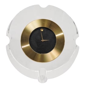 Vintage Movado Museum Dial Crystal Desk Clock