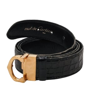 Vintage Cartier "Must de Cartier" Black Leather Belt