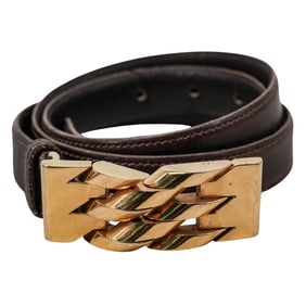 Vintage Longhi Italian Brown Leather Belt