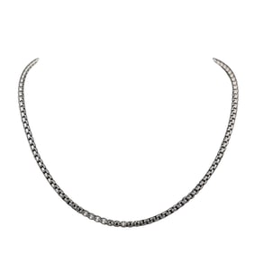 David Yurman Style Sterling Silver Box Chain Necklace
