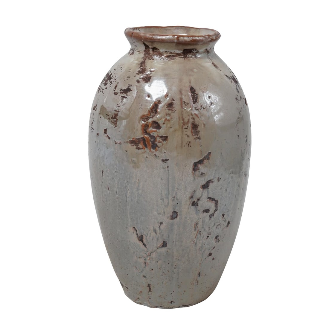 Vintage Artisanal Stoneware Iridescent Pottery Vase (1 of 4)