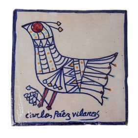 Carlos Paez Vilaro (Uruguayan, 1923-2014) Handmade Ceramic Tile