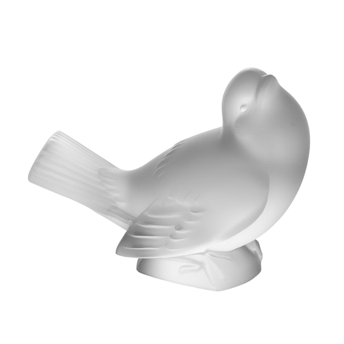 Lalique Crystal Sparrow Figurine: Lalique Crystal Sparrow Figurine20th century, FranceLalique crystal sparrow figurine. Marked "Lalique France" on bottom of base.H 3 3/8" L 4 1/8" W 2 1/4"