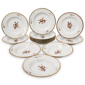 (12pc) Royal Copenhagen Gilt-Trimmed Floral Porcelain Dish Group