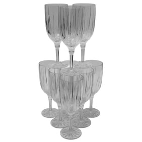 (10 pcs) Fluted Cut Crystal Stemware