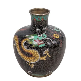 Chinese Cloisonne Enamel Dragon Vase