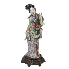 Antique Chinese Famille Rose Porcelain Figurine