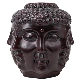 Vintage Metal Perpetual Buddha Head Vase