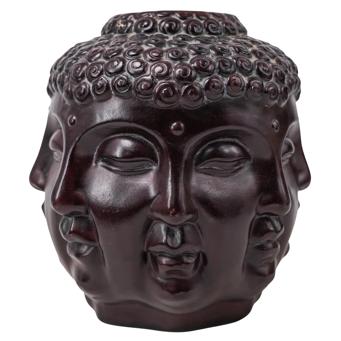 Vintage Metal Perpetual Buddha Head Vase (1 of 4)
