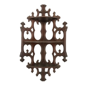 19th Century Walnut Corner Wall Shelf