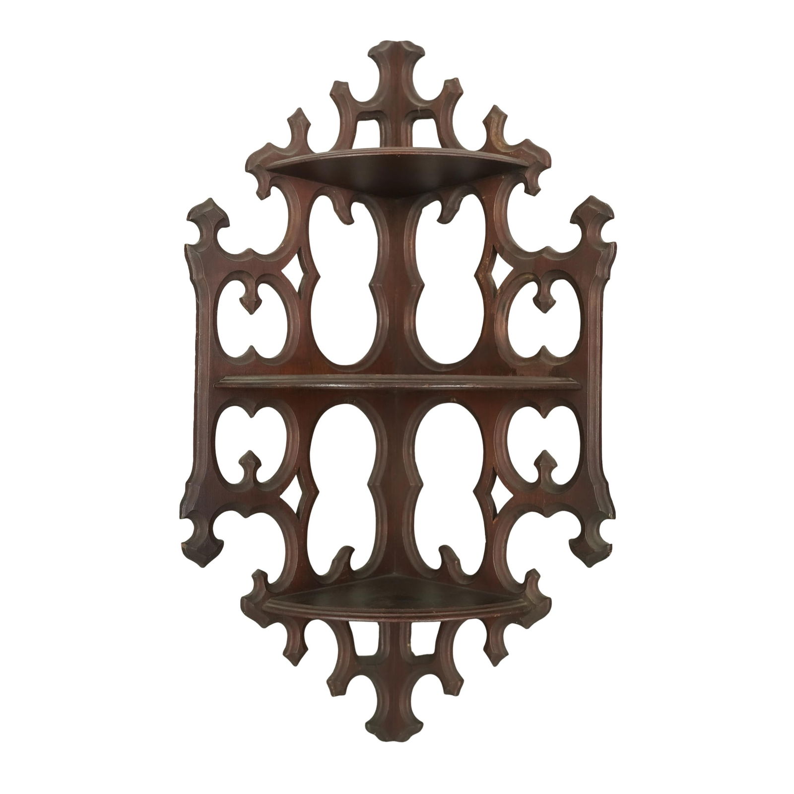 19th Century Walnut Corner Wall Shelf (1 of 6)