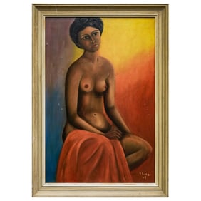 Signed A. Katz Female Nude Oil On Canvas Painting
