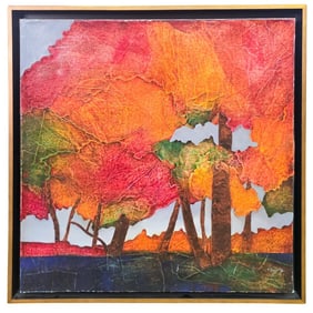 Teresa Icaza (Panamanian, 1940-2010) "Colores Maravillosos" Mixed Media Painting