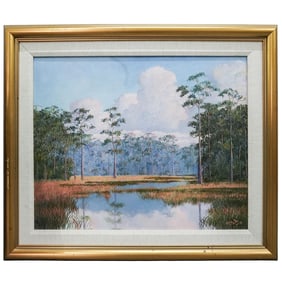 Richard Kelly (American, b. 1951) Florida Highwaymen Oil on Canvas Landscape