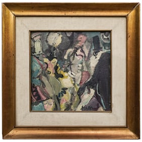 Signed Uruguayan Abstract Oil Painting