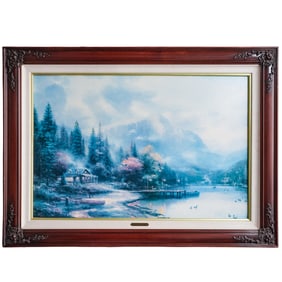 Thomas Kinkade (American, 1958-2012) "The End of a Perfect Day III" Lithograph on Canvas