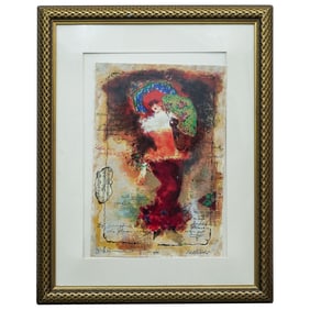 Galtchansky & Wissotzky "Lady with Red Hat" Lithograph