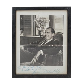 Vintage Autographed Richard M Nixon Photograph