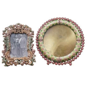 (2 pcs) Edgar Berebi & Jay Strongwater Enameled Frames